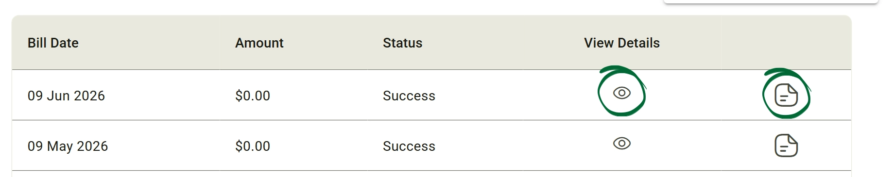 Access Your Billing History Screenshot
